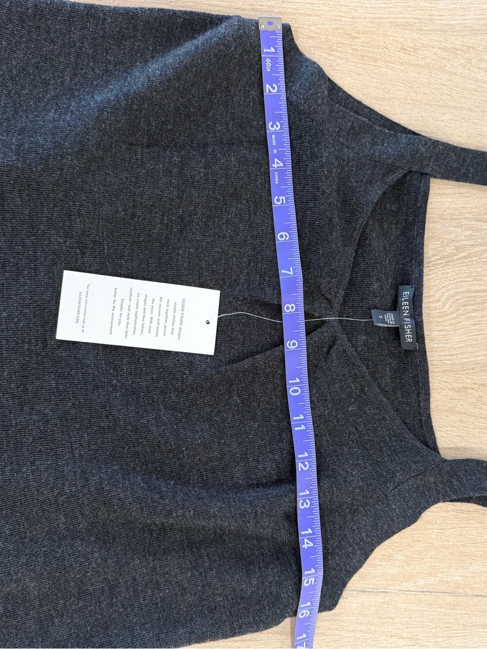 Eileen Fisher Fine 100% Merino Wool Jersey Tank Top Interview outfit work S NWT - Picture 9 of 10